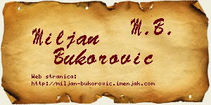 Miljan Bukorović vizit kartica